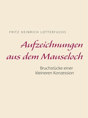 cover image of Aufzeichnungen aus dem Mauseloch
